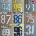 Custom iron on soccer sticker heat transfer numbers labels for clothing jersey